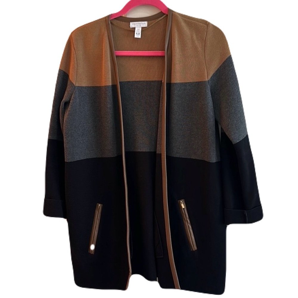 Charter Club Brown Knit Cardigan Sweater Sz MP
